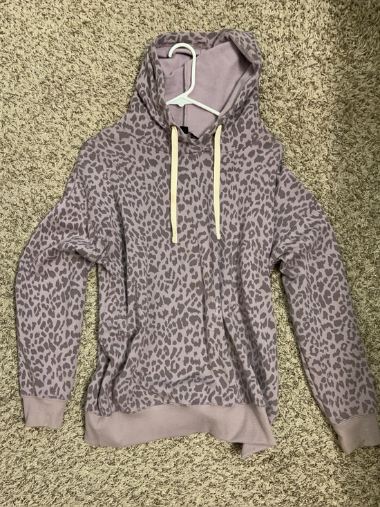 Cat & Jack Other - Cat & Jack Mauve Leopard-Print Hooded Sweatshirt